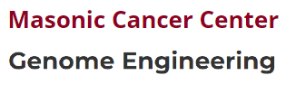 simple text with the words masonic cancer center and genome engineering